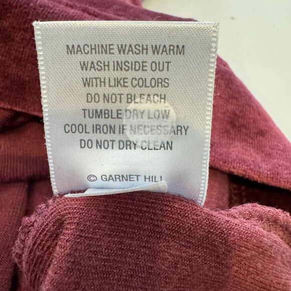 GARNET HILL Moonrise Velour Pullover Top XL Burgundy Dolman Sleeve Boxy Oversize - Picture 10 of 11